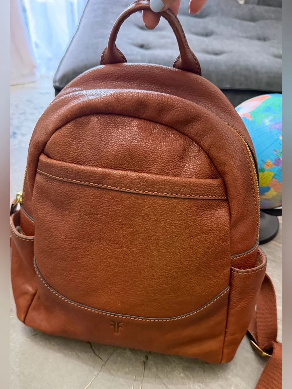 Frye Leather Medium Backpack – Cognac / Chestnut Brown